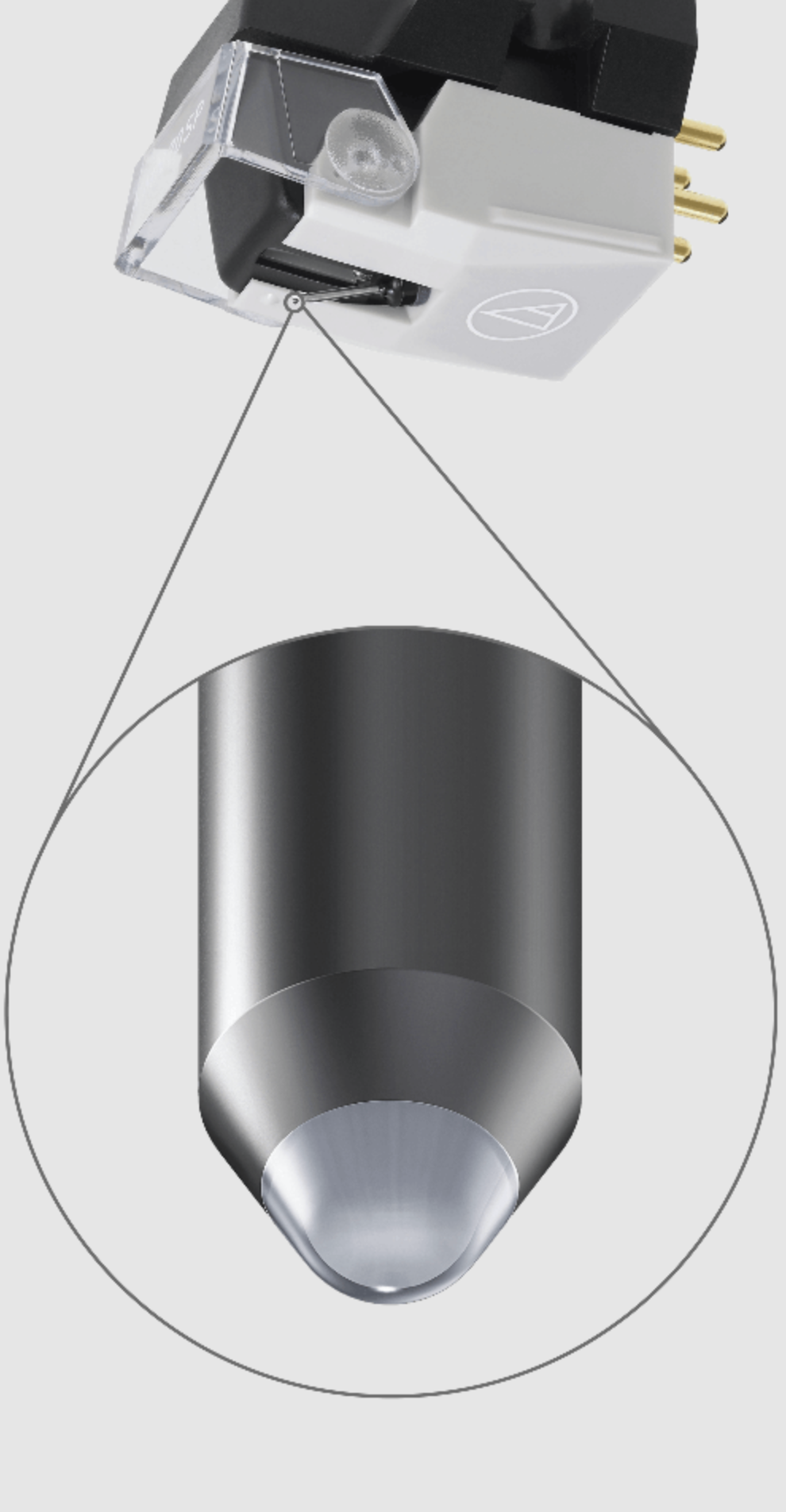 Audio-Technica Cartridges Audio Technica VM670SP Dual Magnet Cartridge, closeup of stylus