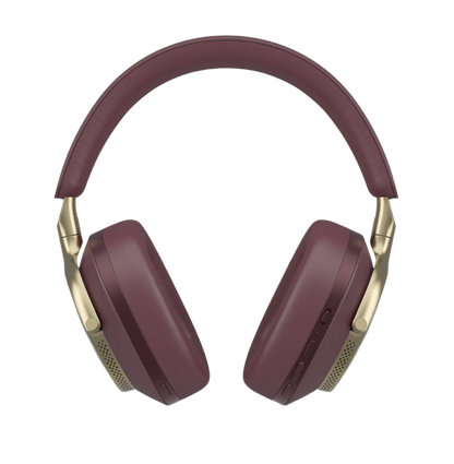 B&W Px8 Noise Cancelling Headphones in Royal Burgundy. Image of controls