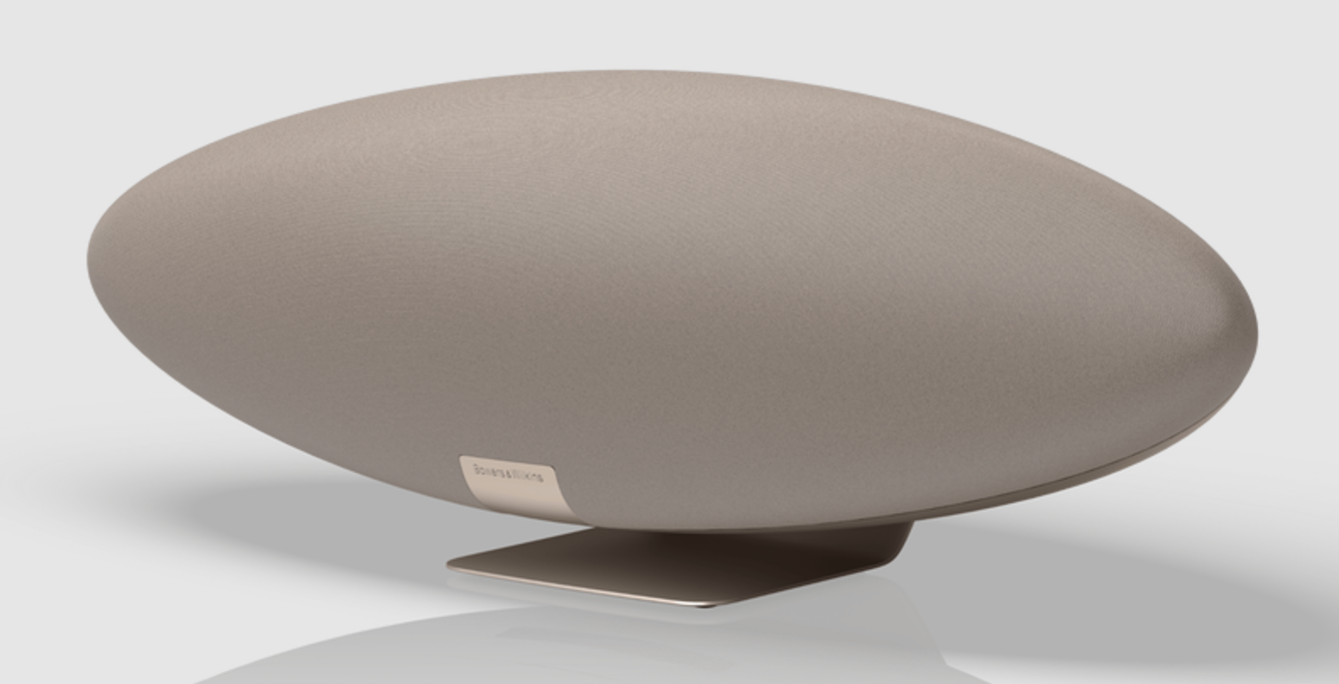 Bowers & Wilkins Zeppelin Pro Edition Wireless Speaker, in solar gold. Angled view