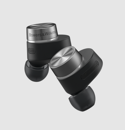 B&W Pi7 S2 Wireless Earbuds pair in Satin Black