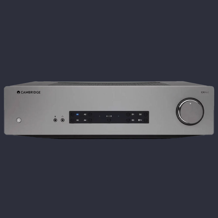 Cambridge Audio CXA61 Amplifier, in silver, front