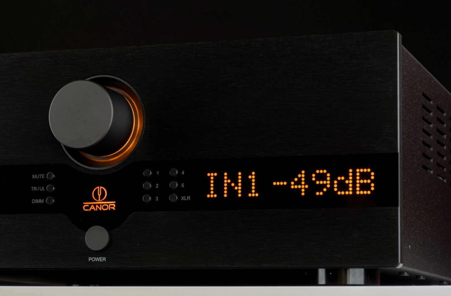 Canor AI 1.10 Integrated Tube Amplifier in Black, up close