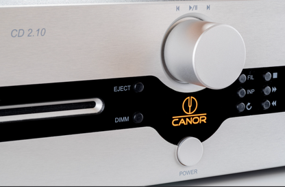 Canor CD 2.10 Tube CD Player and DAC in silver, controls