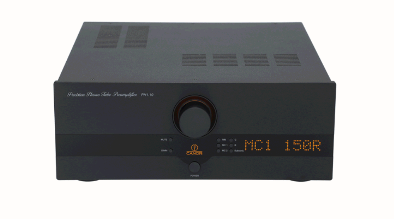 Canor PH 1.10 Tube Phono Preamplifier in black, front image