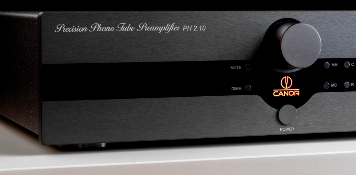 Canor PH 2.10 Tube Phono Preamplifier, black closeup