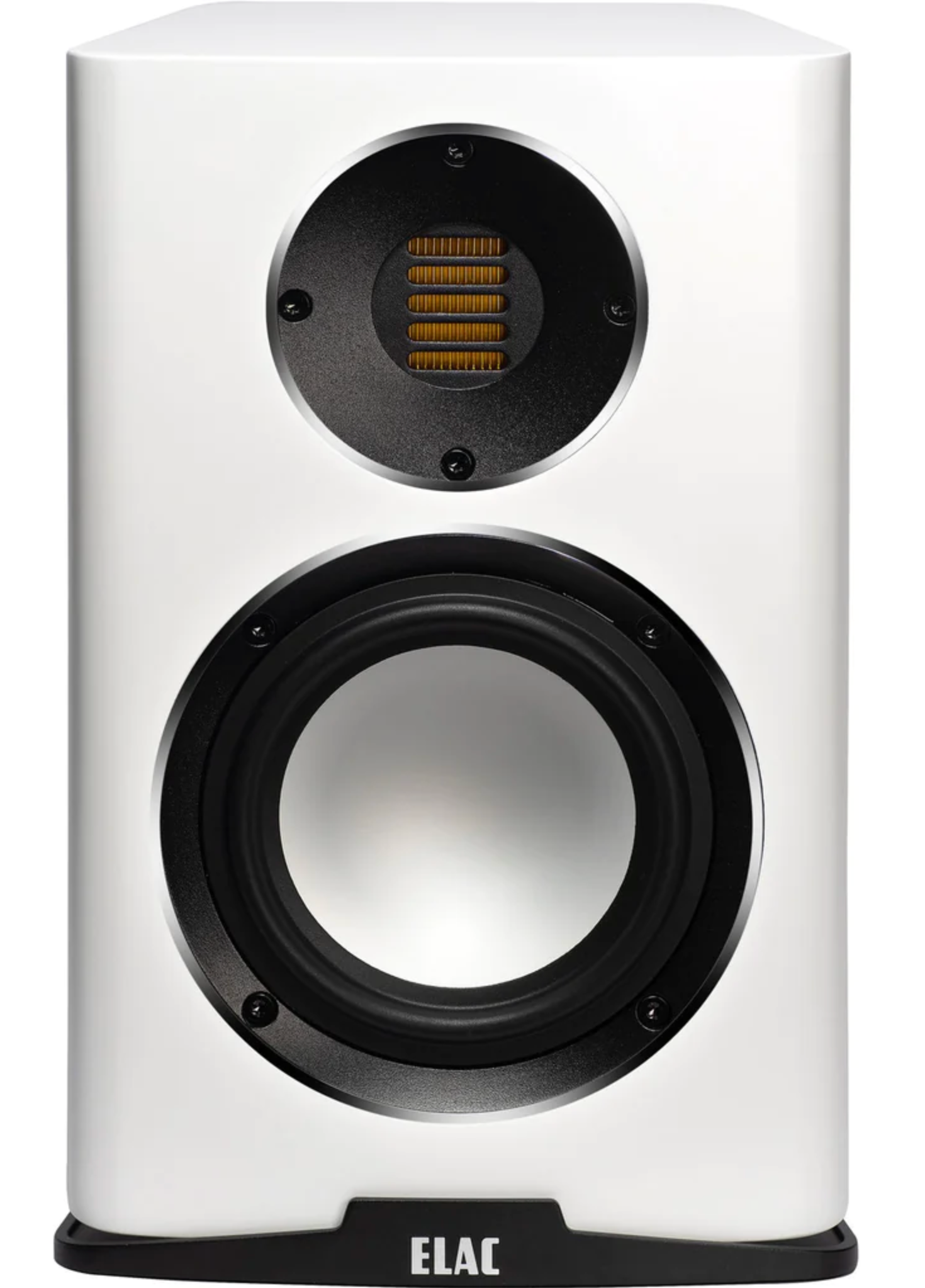 Elac Carina BS 243.4 Bookshelf Speakers white front no grille