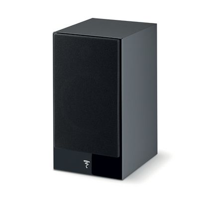 Focal Theva N°1 2-way Bookshelf Speakers in Black.  Individual speaker with grille