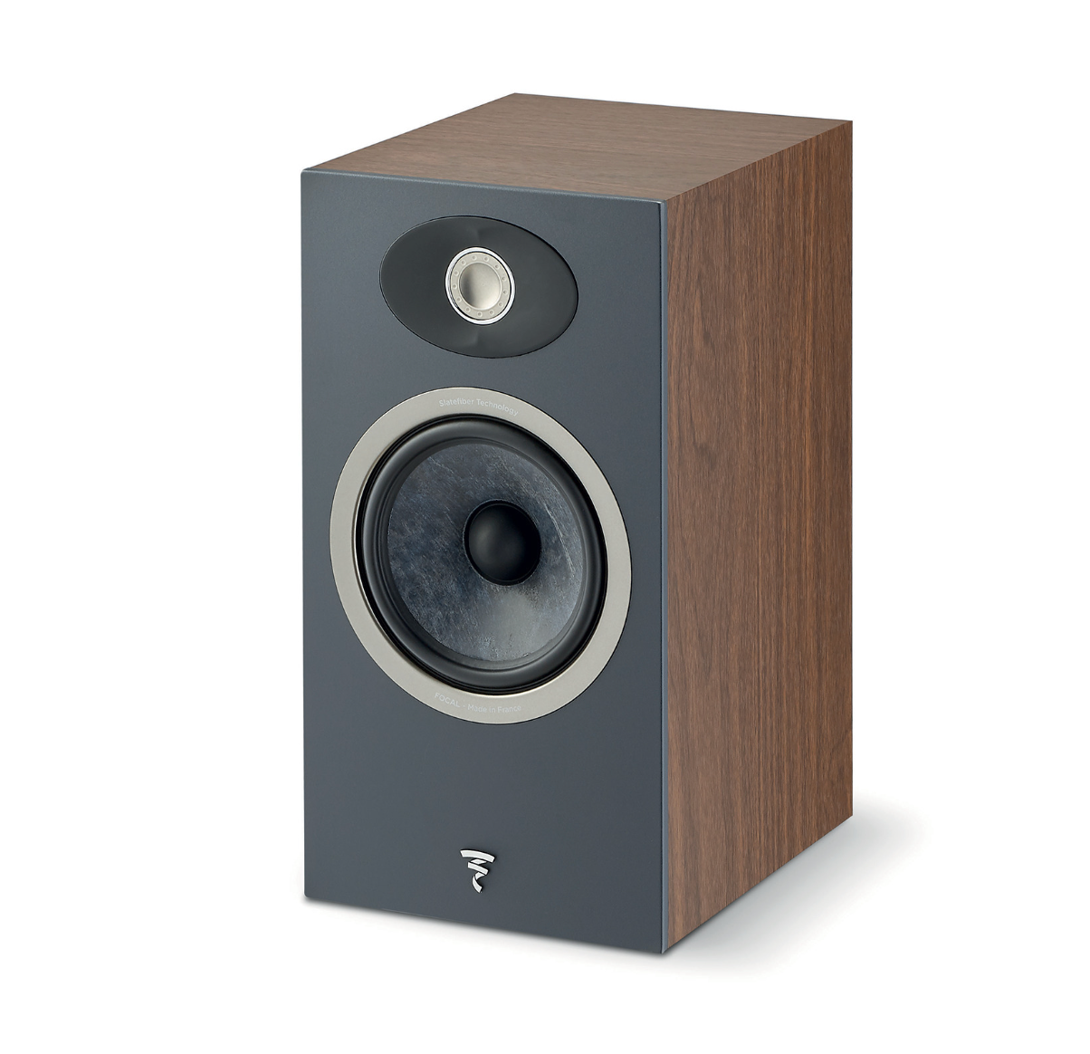 Focal Theva N°1 2-way Bookshelf Speakers in Darkwood. Individual speaker shown without grille