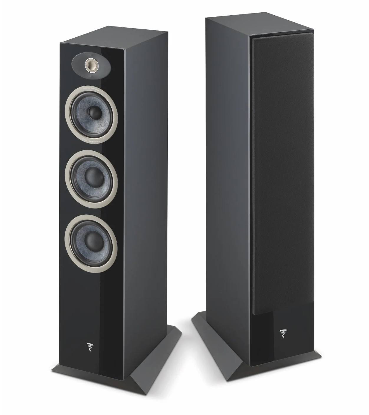 Focal Theva No.2 3-Way Floorstanding Speakers, in high gloss black.  