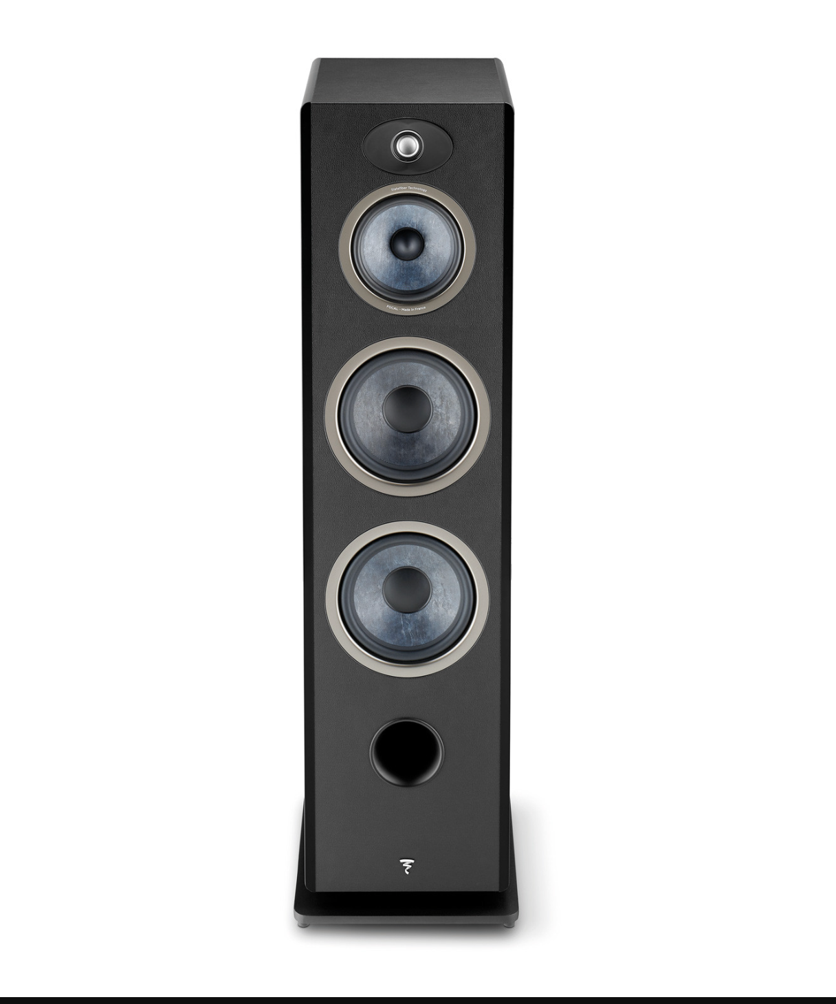 Focal Vestia No.4 3-Way Floorstanding Speakers in Black, front view, no grille