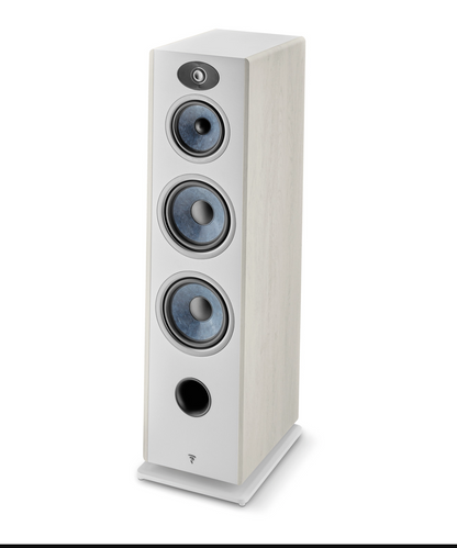 Focal Vestia No.4 3-Way Floorstanding Speakers in Light Wood, on nagle without grille