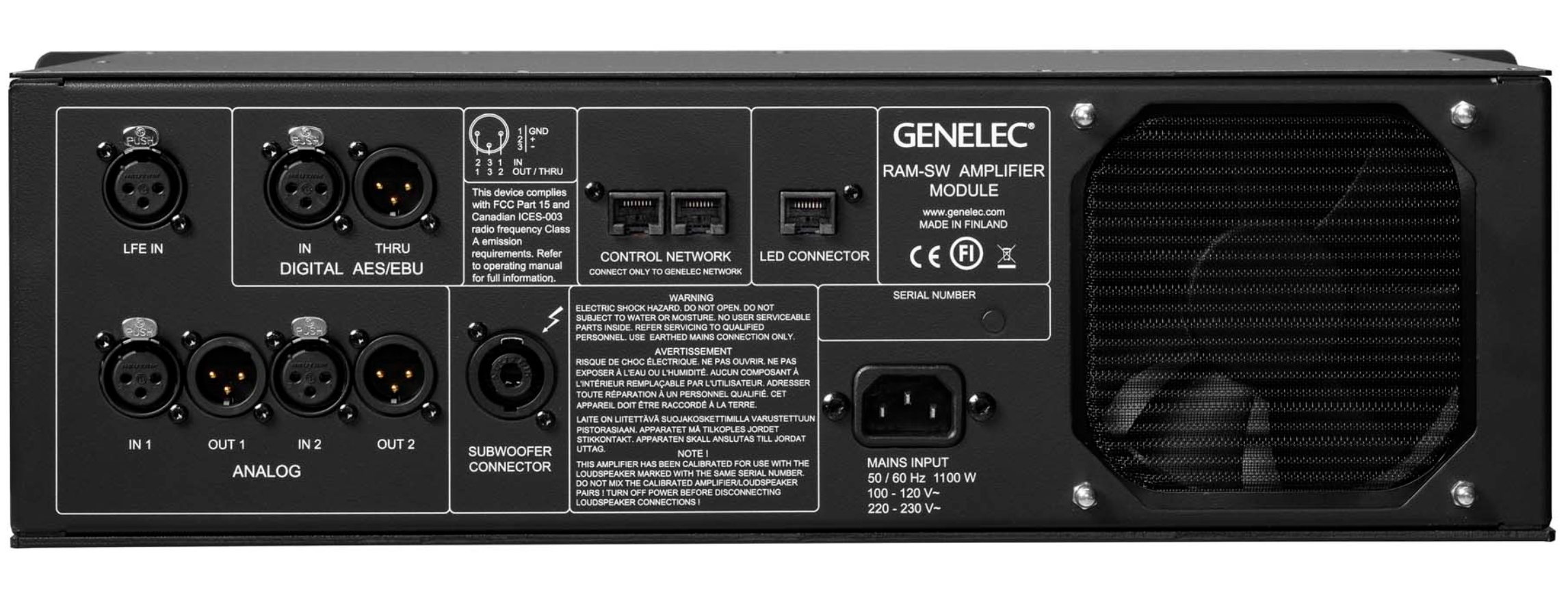 Genelec 7382A SAM™ Studio Subwoofer - back panel image