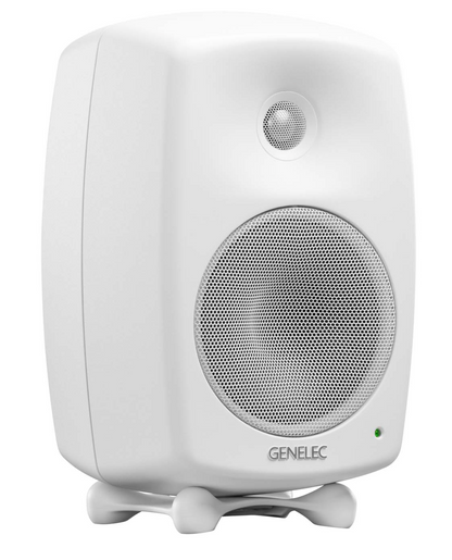 Genelec 8330A SAM Active Studio Monitors in white - angled image