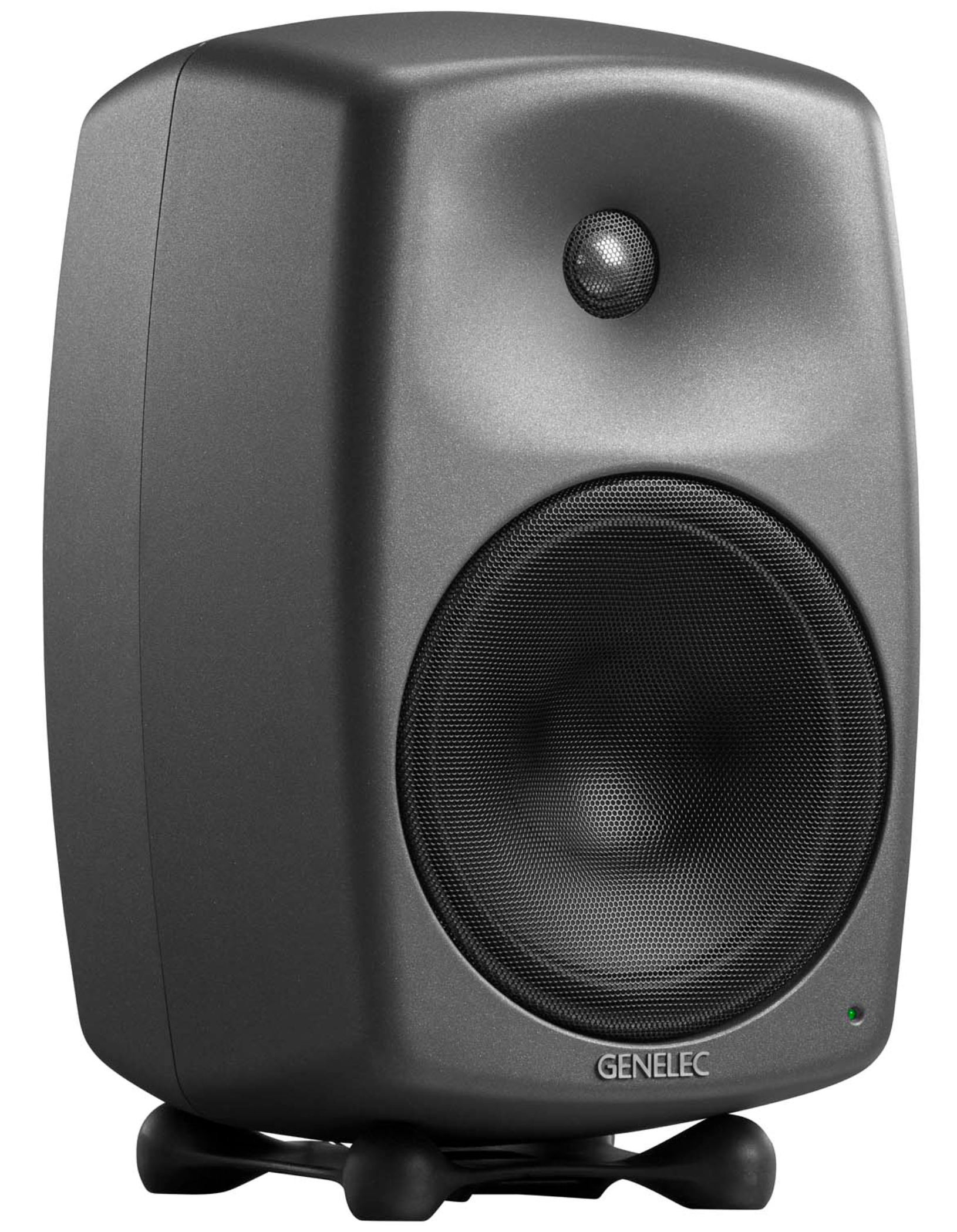 Genelec 8350A SAM Active Studio Monitors in dark gray - angled image