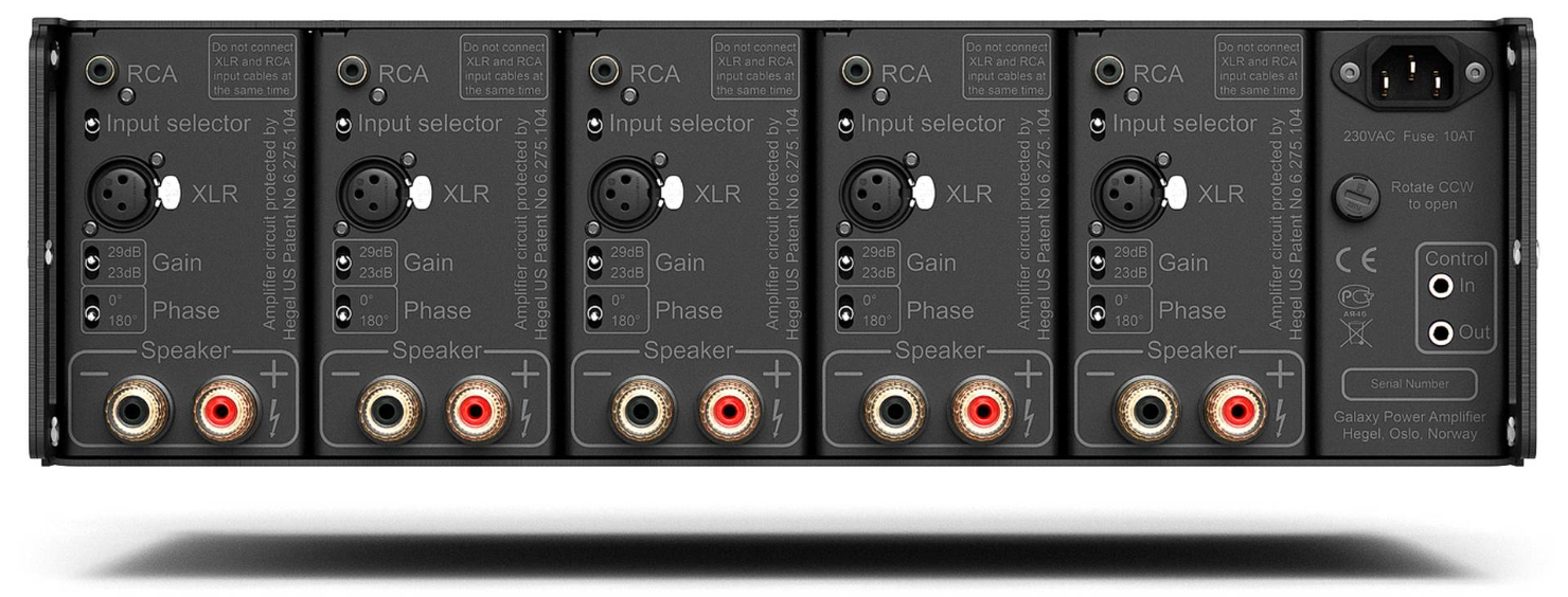 HEGEL C55 5 Channel Power Amplifier, back of unit