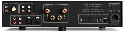 Hegel H190 Integrated Amplifier in Black, back of unit