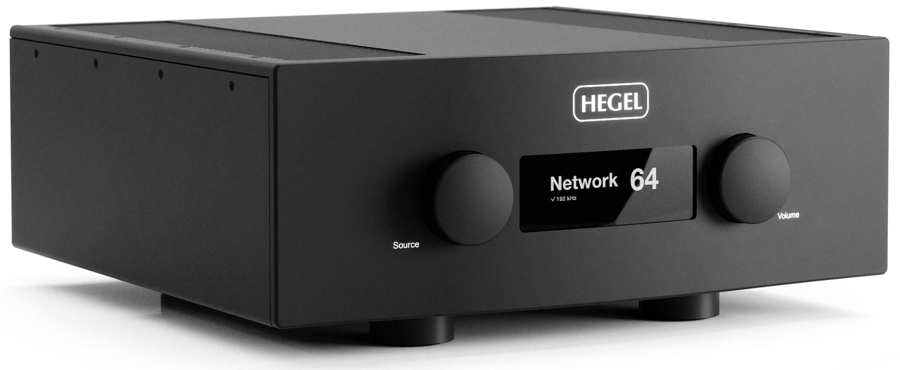 Hegel H600 Integrated Amplifier, front of unit on an angle