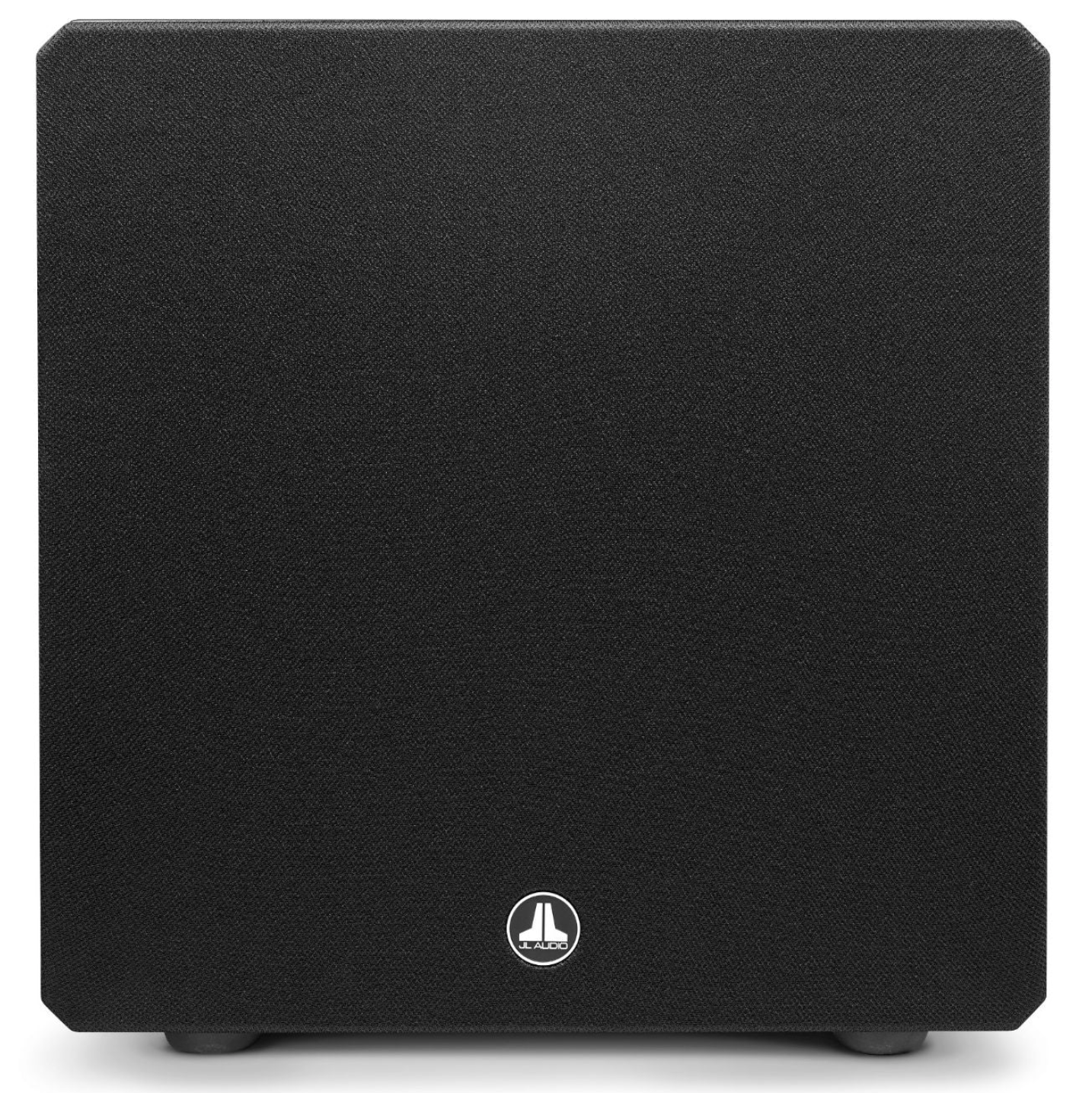 JL Audio E-Sub e112 12-inch Subwoofer in Black Ash. Front of unit, with grille