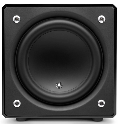 JL Audio E-Sub e112 12-inch Subwoofer in Black Gloss. Front of unit, no grille