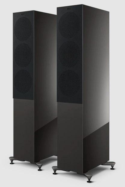 KEF R7 Meta Floorstanding Speakers in Titanium Gloss, special edition with Grille