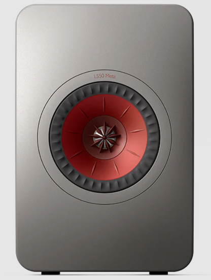 KEF LS50 Meta Passive bookself speakers - front image in titanium