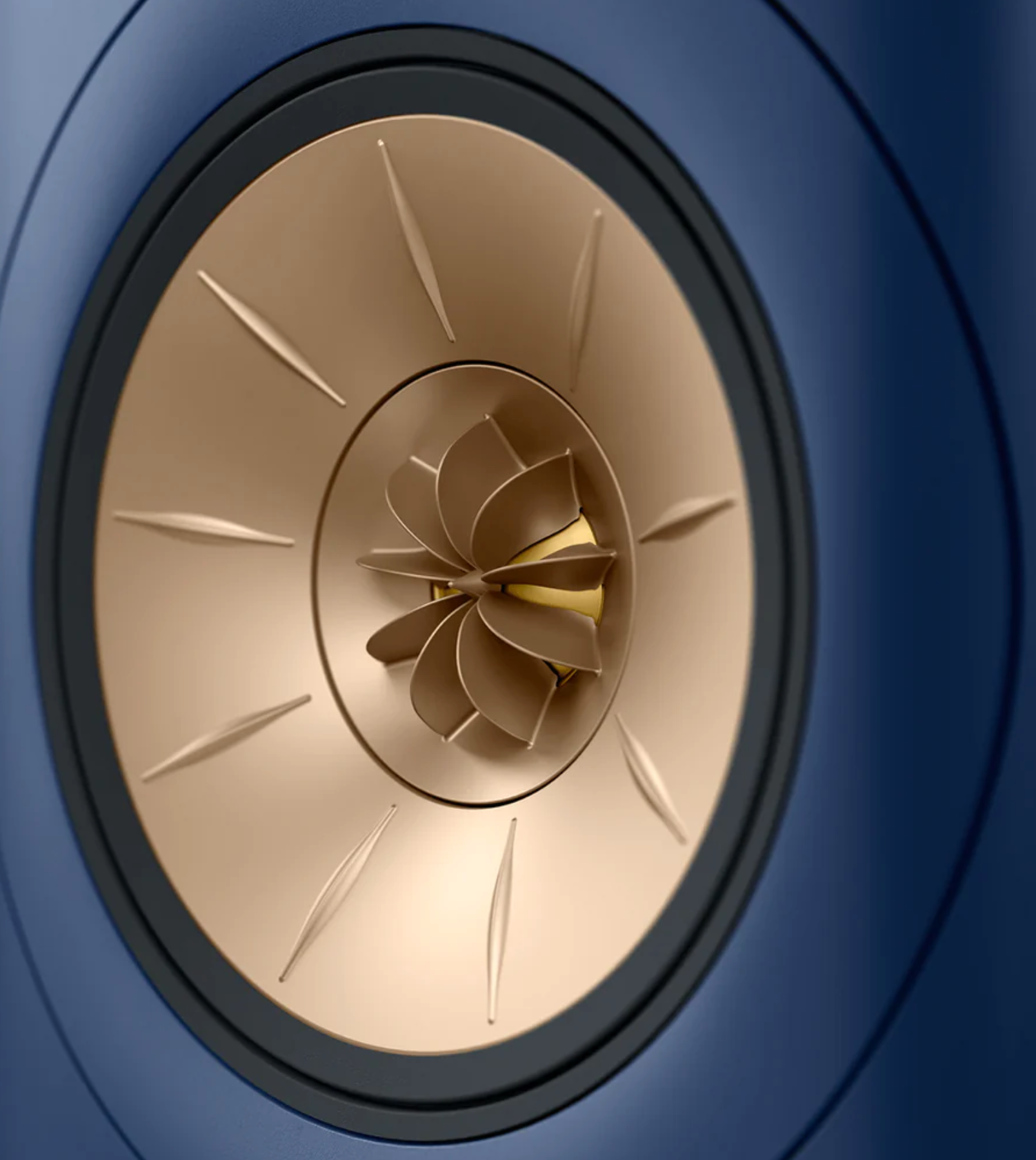 KEF LS60 Wireless Floorstanding Speakers Speakers in Royal Blue. Individual speaker Closeup image