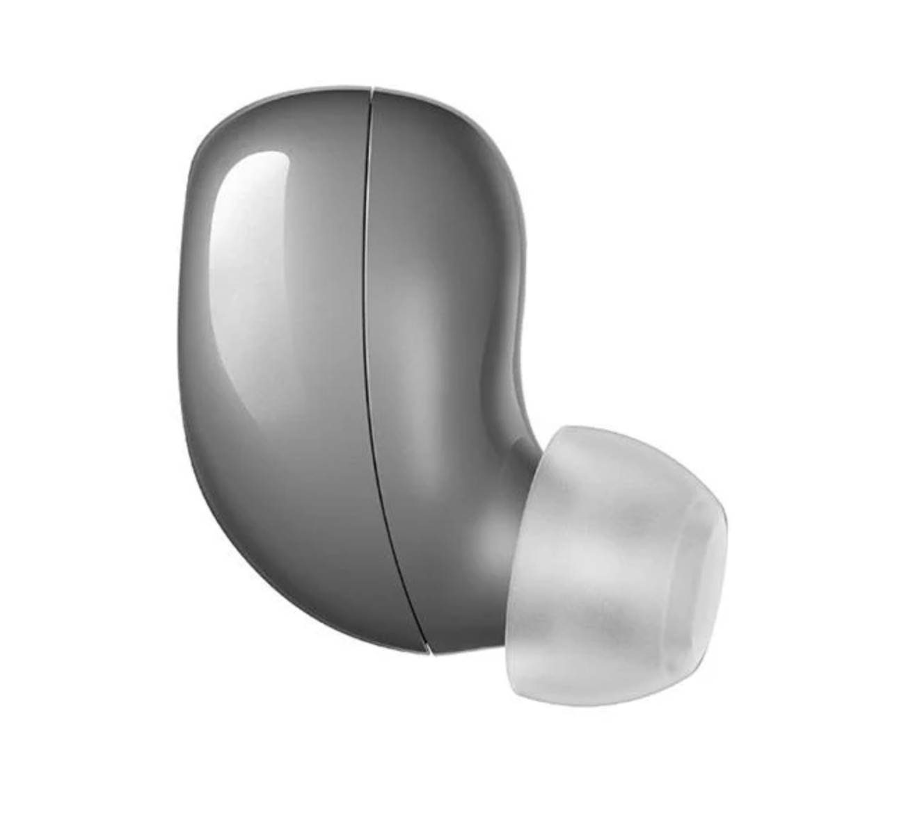 KEF Mu3 Noise Cancelling True Wireless Earbuds in Silver Grey, profile