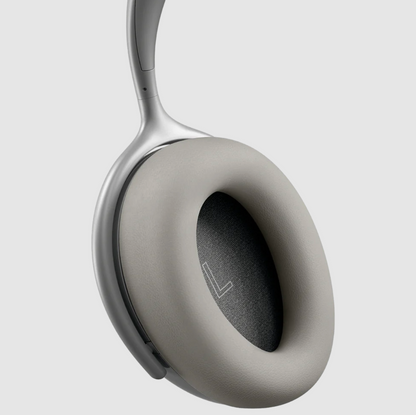 KEF Mu7 Noise Cancelling Wireless Headphones in Silver Grey,  earcup