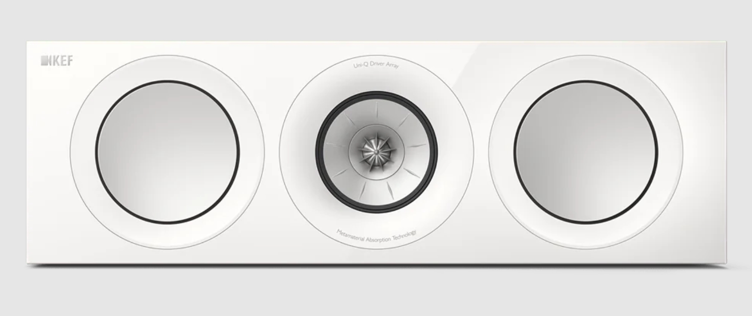 KEF R6 Meta Centre Channel Speaker in Gloss White.  Front