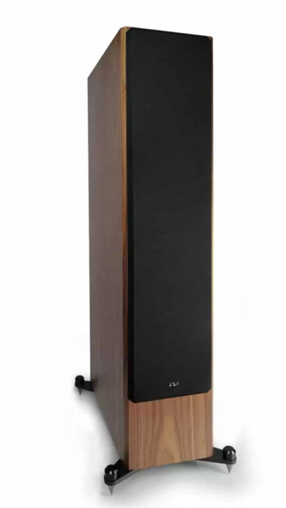 KLH Kendall 2F Floorstanding Speaker in English Walnut. Image shows speaker with grille