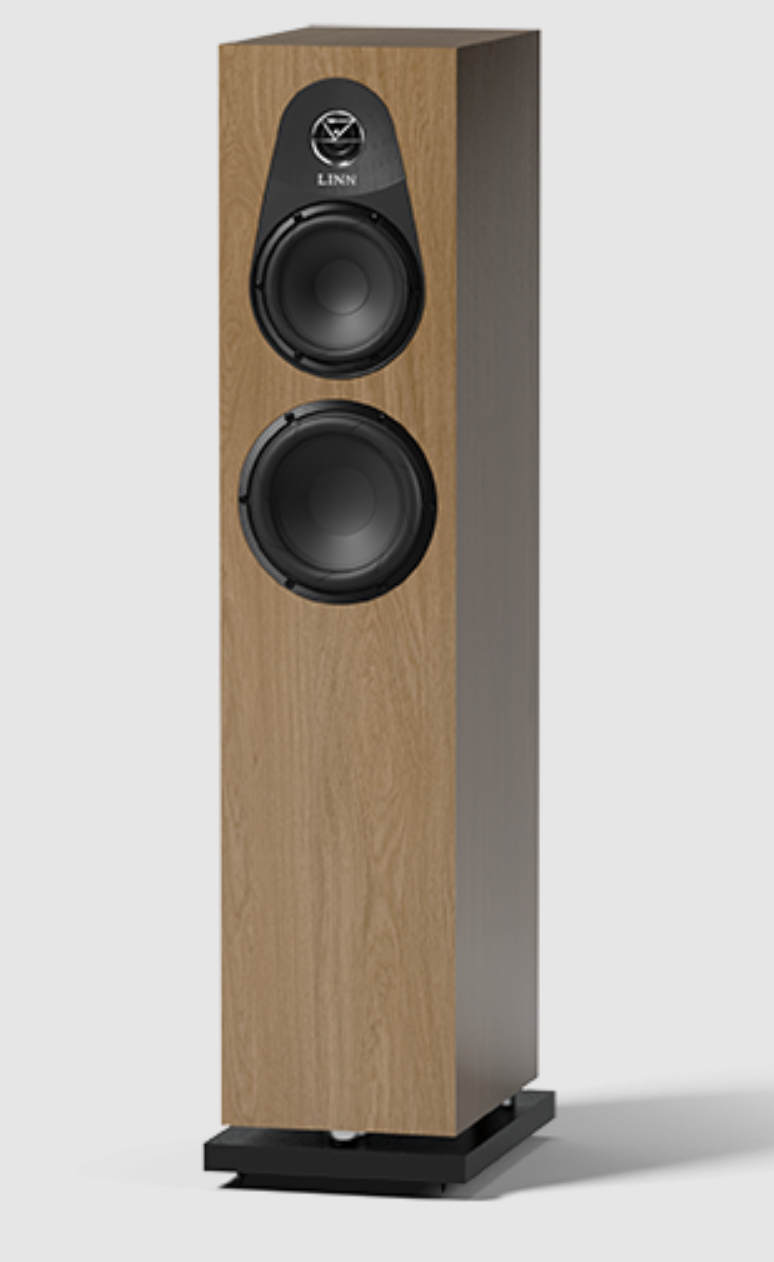 Linn 150 Floorstanding Speakers in Oak, individual speaker shown here.  Sold as a pair