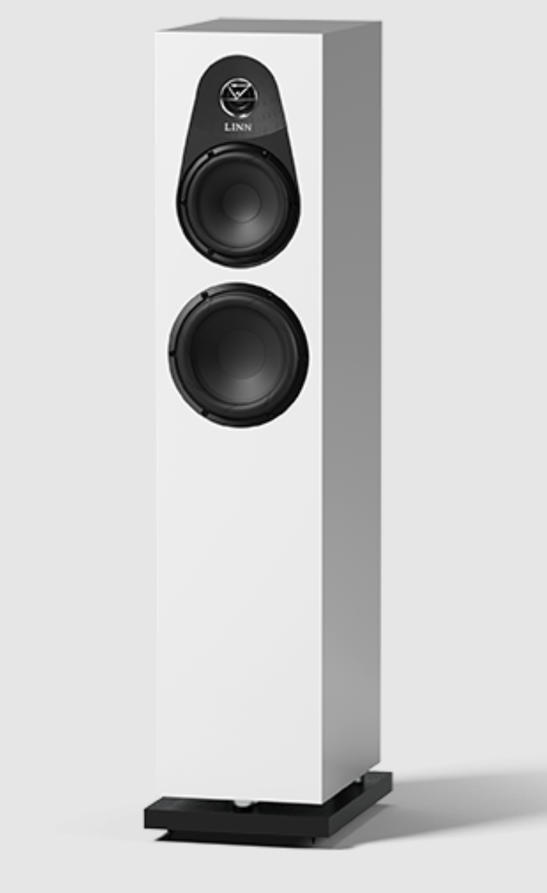 Linn 150 Floorstanding Speakers in Satin White, sold as pair with individual shown