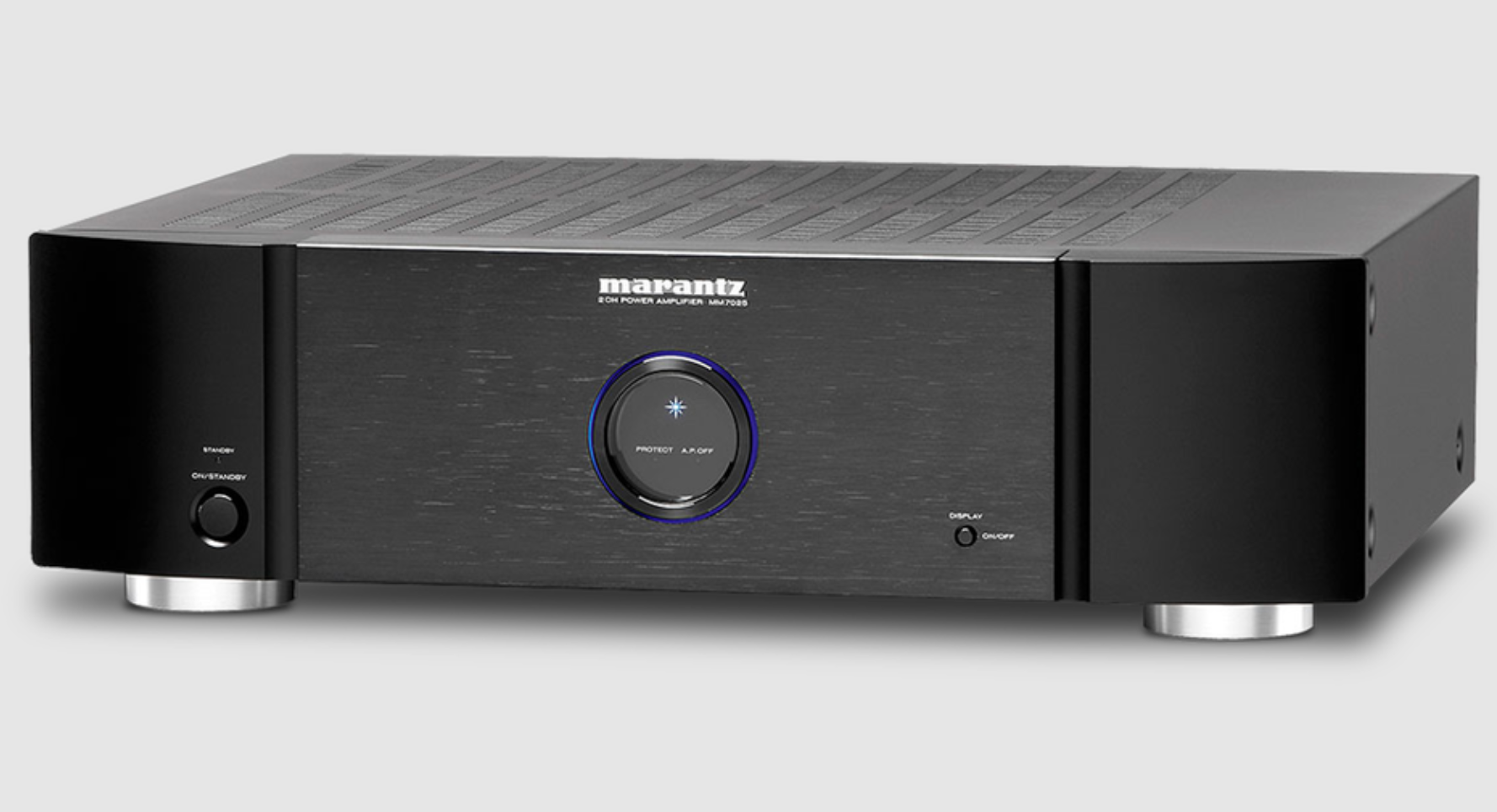 Marantz MM7025 Power Amplifier, angled view