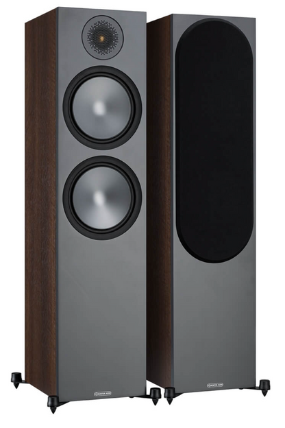 Monitor Audio Bronze 500 Floorstanding Speakers, pair in walnut