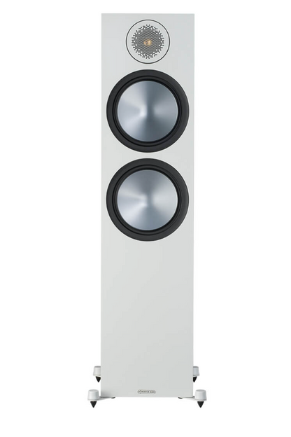 Monitor Audio Bronze 500 Floorstanding Speakers.  Individual speaker shown in white