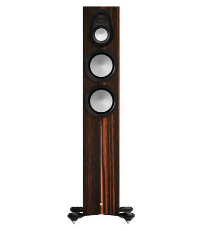 Monitor Audio Gold 300 6G Floorstanding Speaker in Macassar Wood Veneer without Grille, front