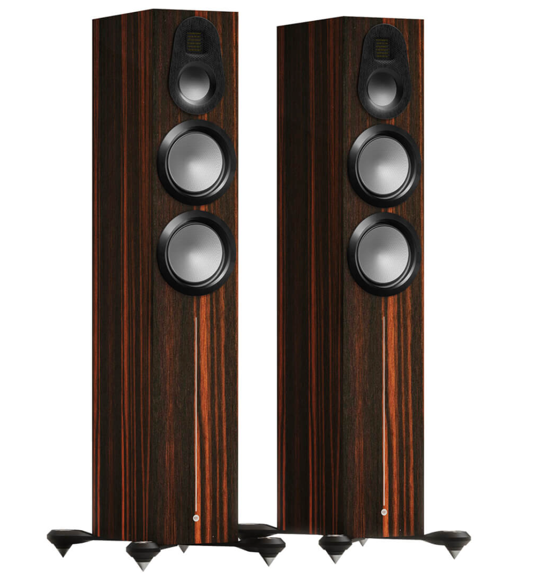 Monitor Audio Gold 300 6G Floorstanding Speakers (pair) in Macassar Wood Veneer without Grille