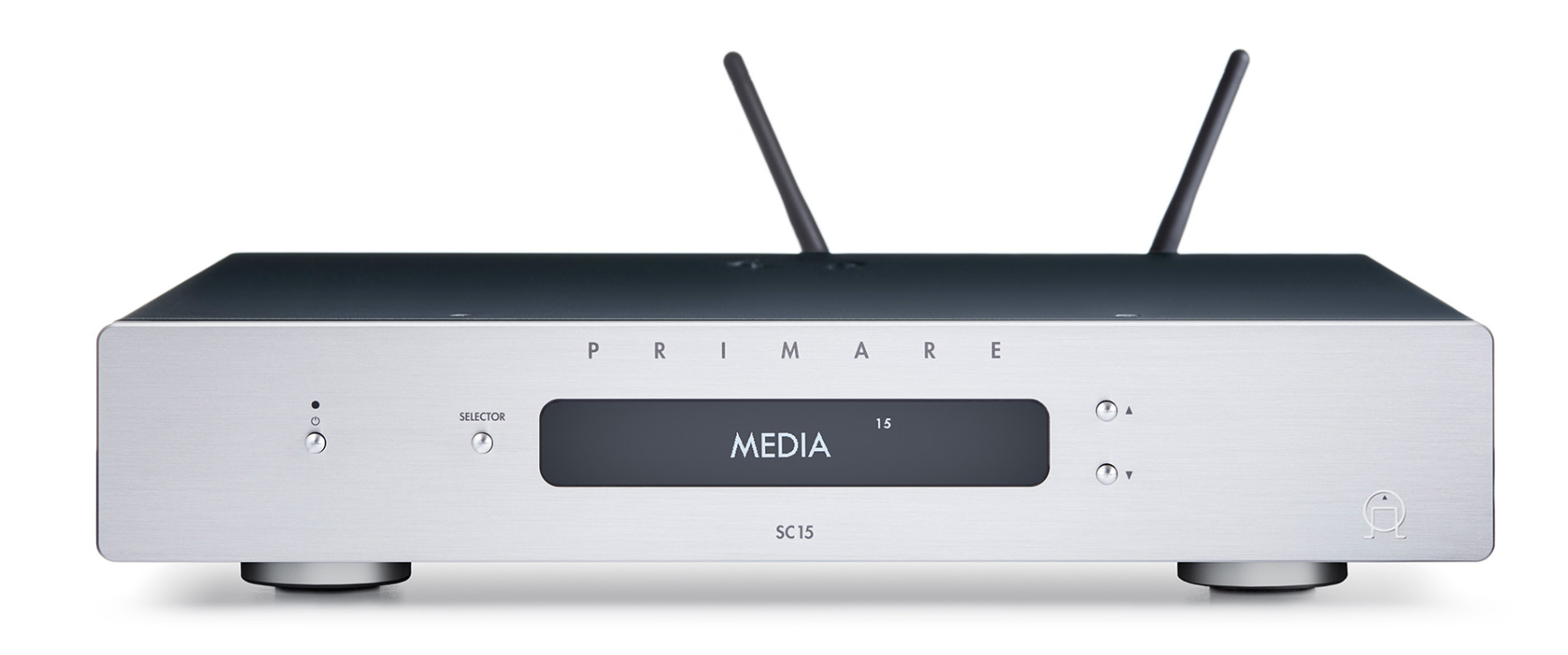 Primare SC15 Prisma MK2 Network Player and DAC in titanium, front of unit