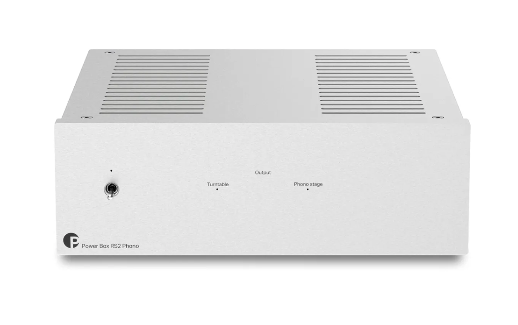 ProJect Power Box RS2 Phono Power Supply in Silver, front of unit