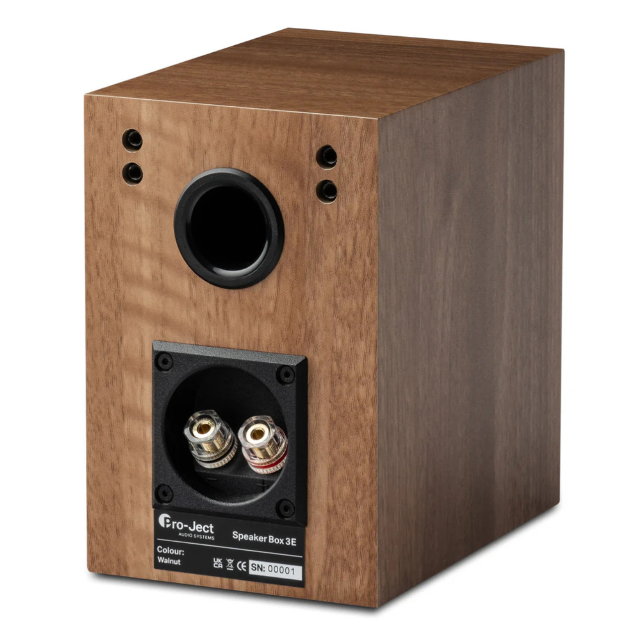 ProJect Speaker Box 3 E Bookshelf Speaker in Walnut, back 