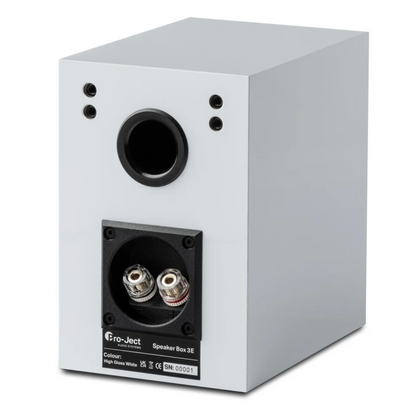 ProJect Speaker Box 3 E Bookshelf Speaker in high gloss white, back of unit