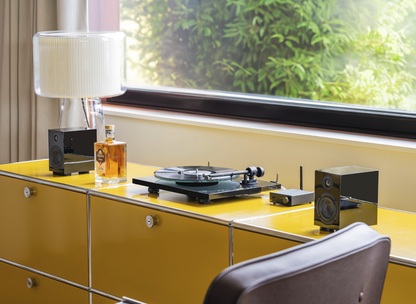 ProJect T1 EVO Phono Turntable with Ortofon OM 10 Cartridge.  Lifestyle image