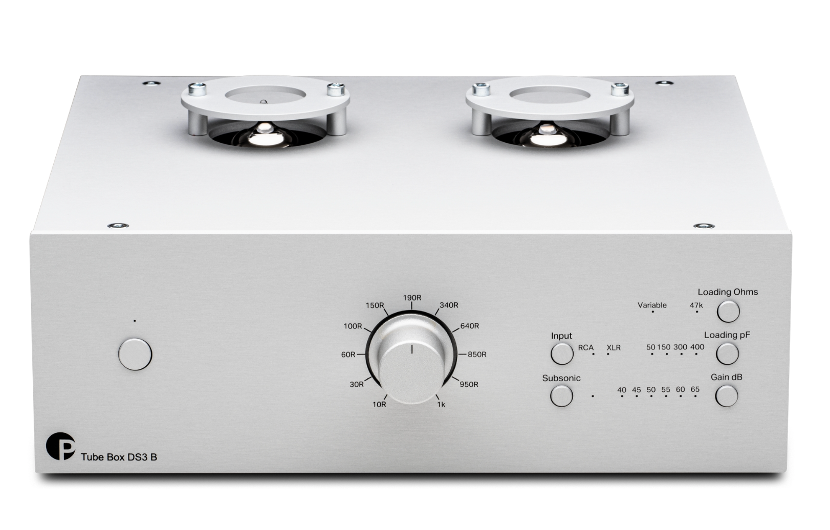 ProJect Tube Box DS3 B True Balanced Phono Preamplifier, silver front