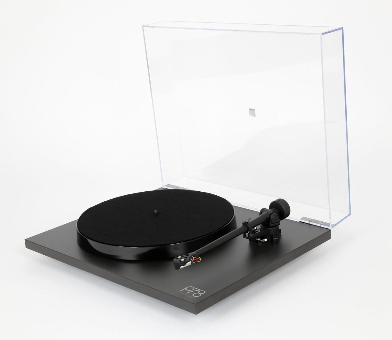 Rega Planar 78 Turntable with open lid on an angle