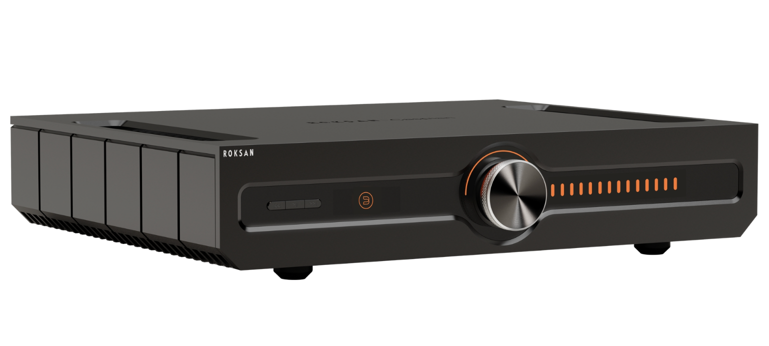 Roksan Caspian 4G Streaming Amplifier, black angled