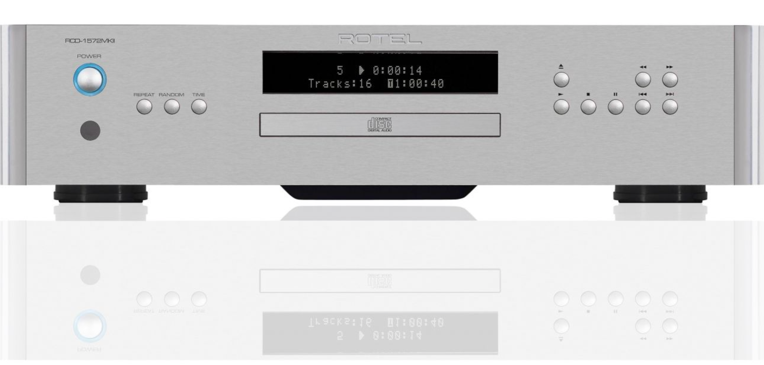 Rotel RCD 1572 MKII CD Player. Silver front image