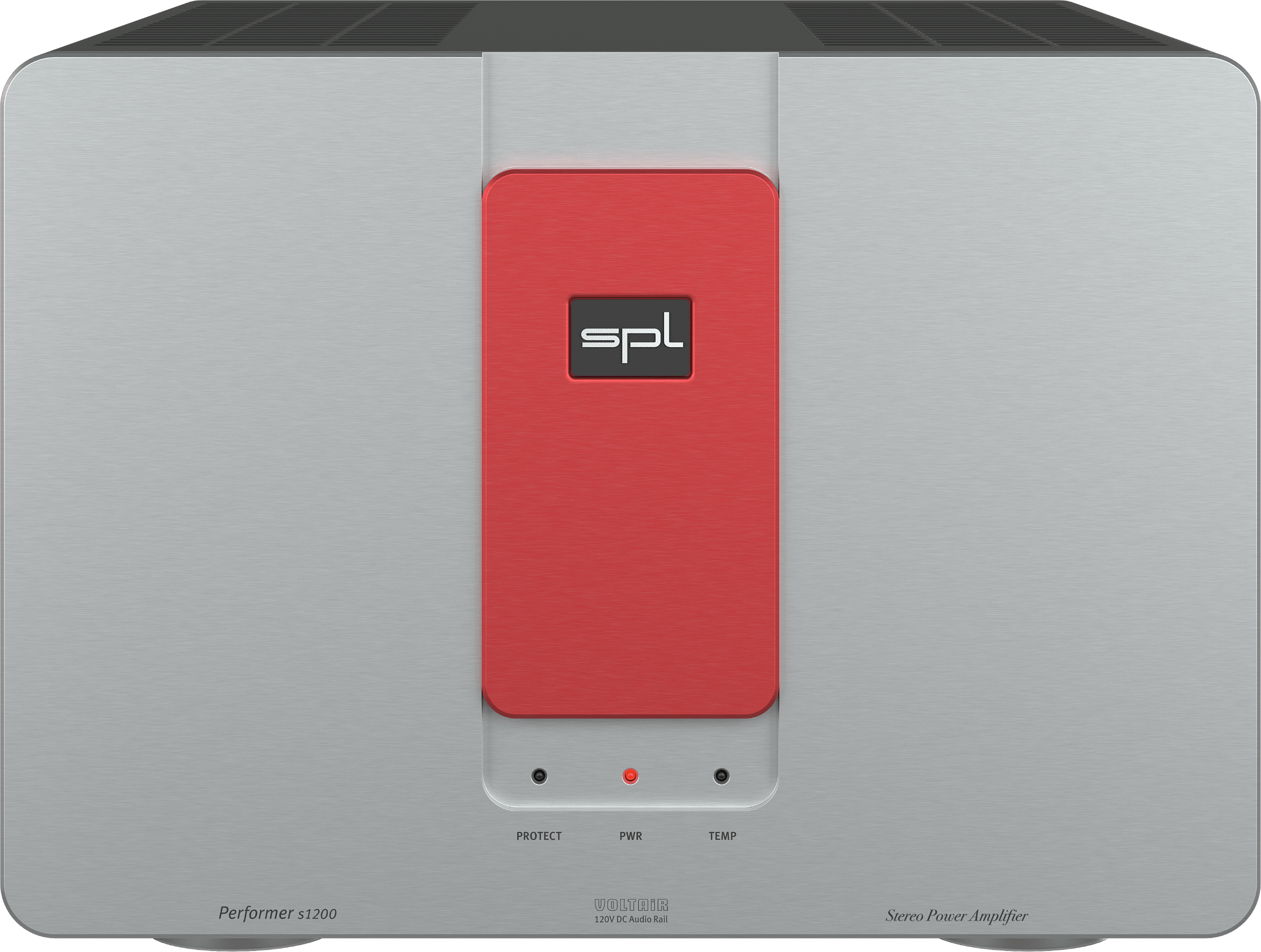 SPL Audio Performer s1200 Stereo Power Amplifier in silver with red insert