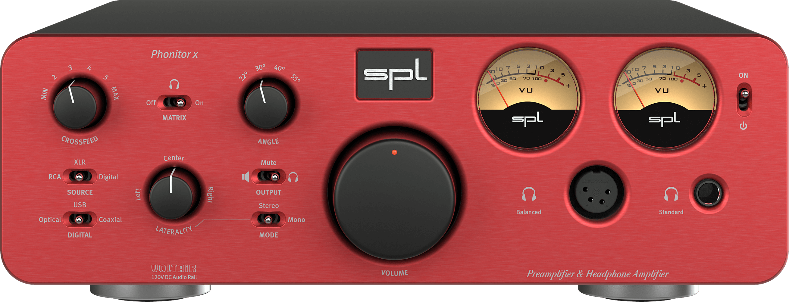 SPL Audio Phonitor x Headphone Amplifier & Preamplifier with optional DAC 768xs - Red front