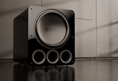 SVS PB17-Ultra R|Evolution Ported Box Subwoofer, glossy black in room