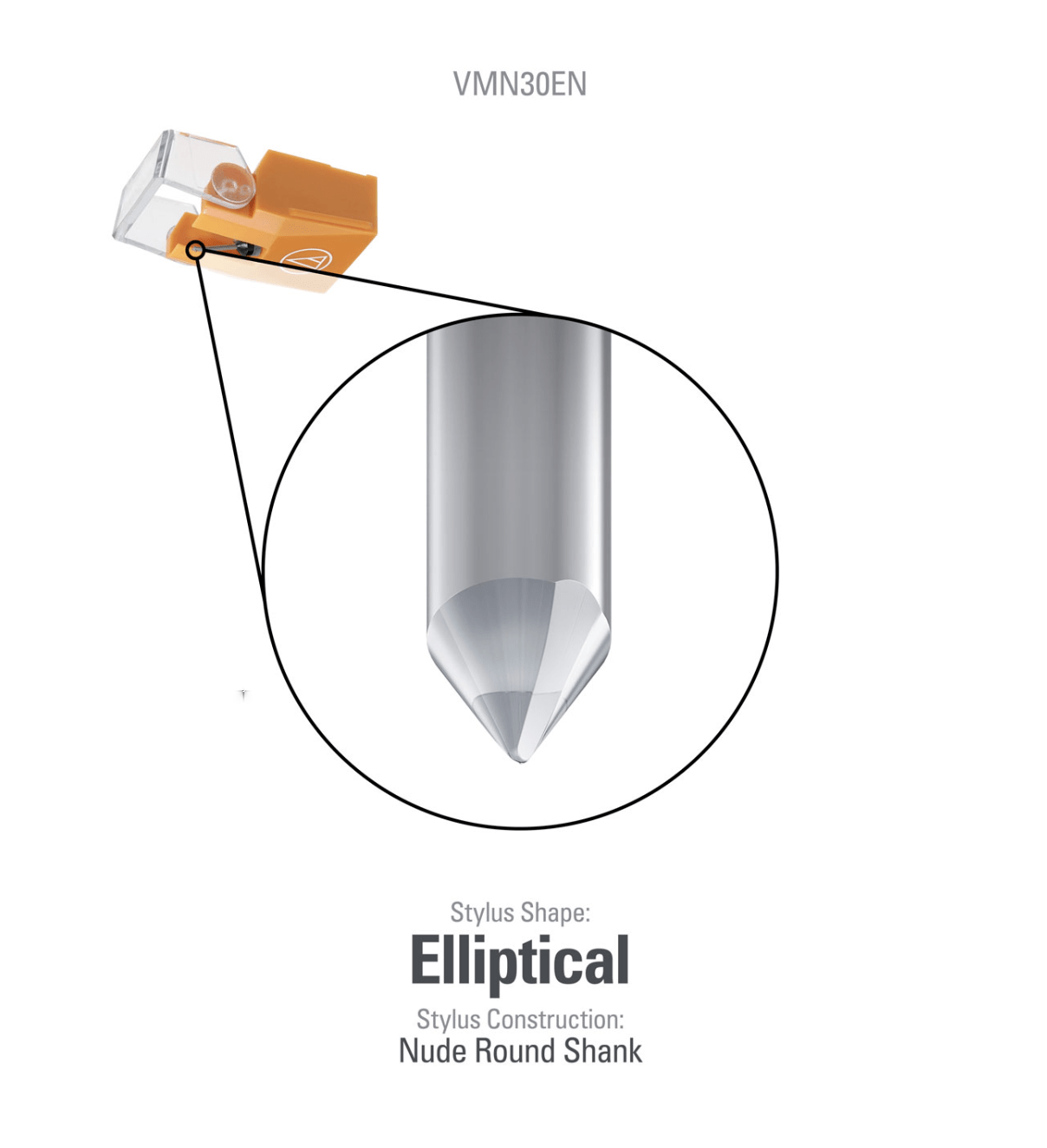 Audio-Technica Styli Audio Technica VMN30EN Elliptical Replacement Stylus